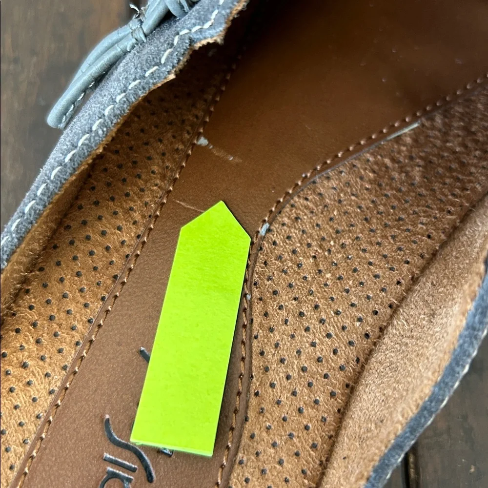 NATURAL SOUL by NATURALIZER Grey Suede Leather Mules Flats Slides Bow Accent 6.5 - Picture 14 of 14